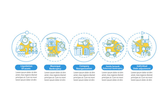 Bankruptcy Procedure Vector Infographic Graphics