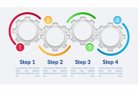 Blank Circle Gears Vector Infographic Graphics