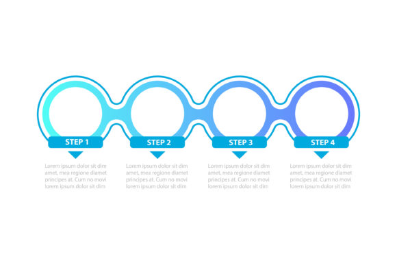 Empty Gradient Circles Steps Infographic