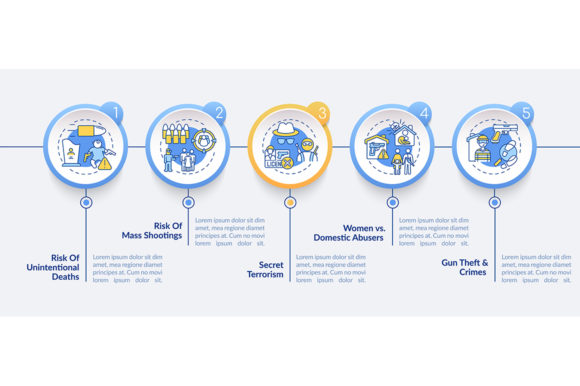 Gun Violence Vector Infographic Template Graphics
