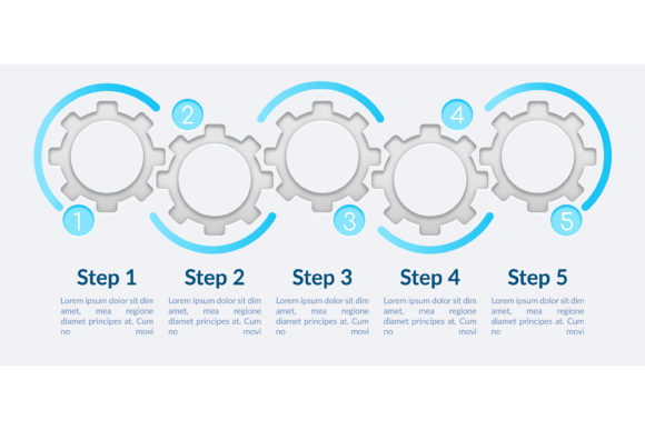Simple Circle Steps Vector Infographic