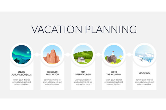 Vacation Planning Flat Color Vector Graphics